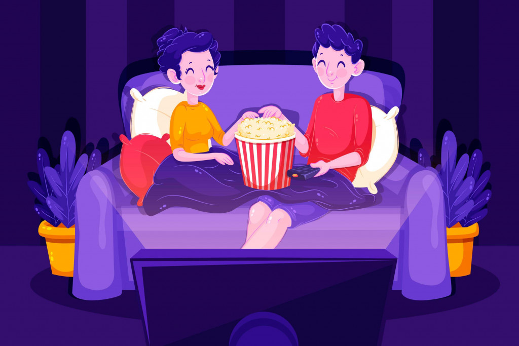 couples watching movie together