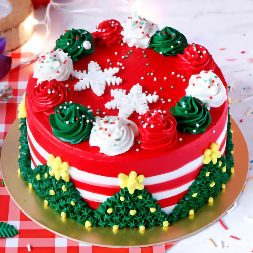 Christmas Theme Truffle Cake