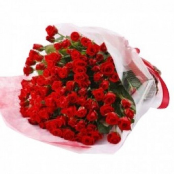  69 Red Roses in special paper 