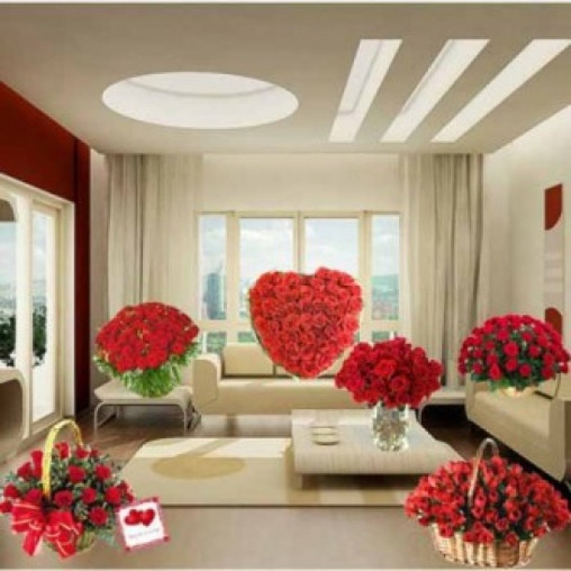 250 Roses arranged in different flower arrangement