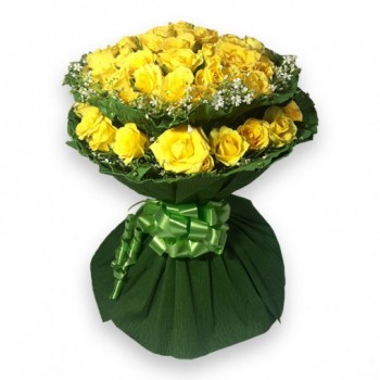50 Yellow Roses wrapped in Special Paper
