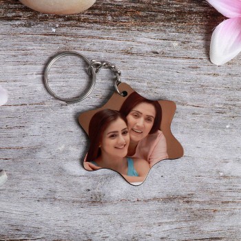 One Star Shape Personalised Keychain for Mom