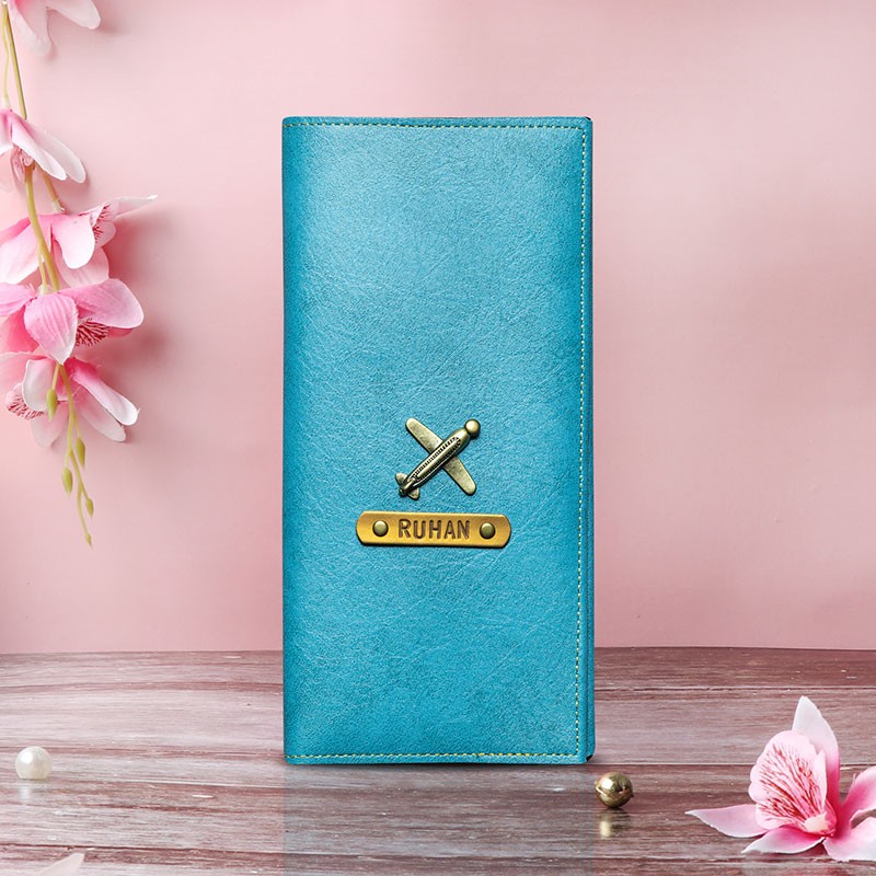 Blue Personalised Travel Folder