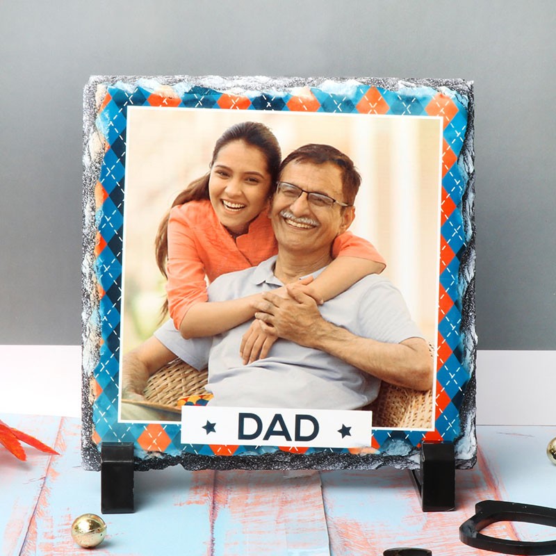 One Personalised Square Photo Stone For DAD