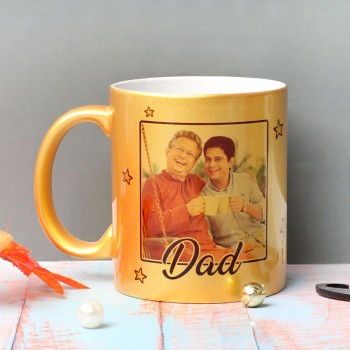 One Personalised Golden Mug for Fathers Day