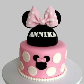 2 Kg Minnie Mouse Theme Chocolate Fondant Cake