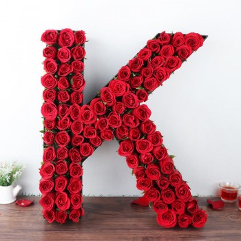 100 Roses in K letter Luxury Box