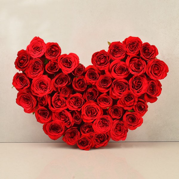 35 Roses Heart Shape Arrangement