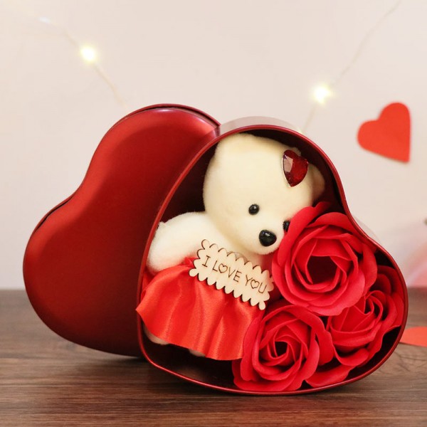 Teddy Bear in a Heart Shape Box