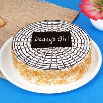 Half Kg Designer Butterscotch Cake for Daughter