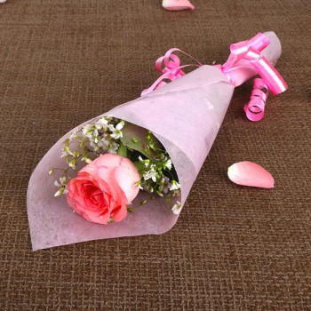 Single Pink Rose Paper Packing