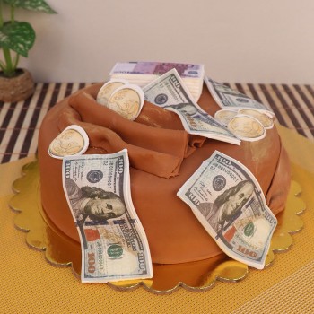 One Kg Dollar Theme Designer Chocolate Fondant Cake