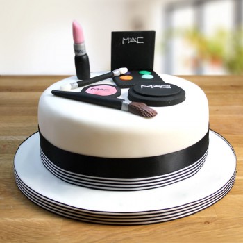One Kg Mac Makeup Theme Chocolate Fondant Cake for Women