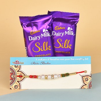 Pearl Rakhi N Dairy Milk Silk Chocolates