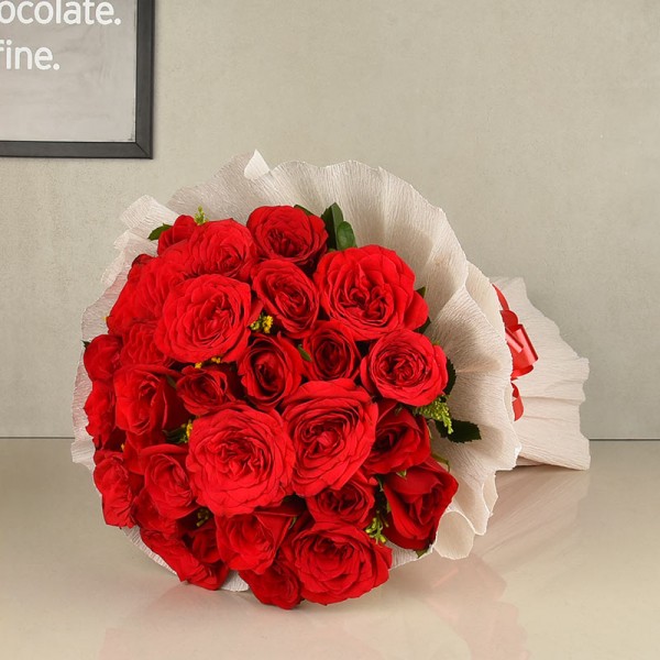 20 Red Roses wrapped in Special Paper