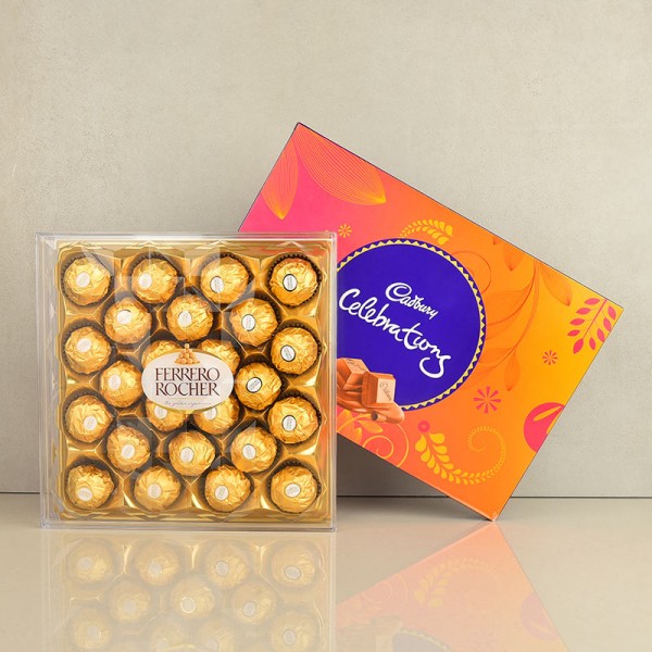 Pack of Cadbury Celebration 141 gm with 24 pcs Ferrero Rocher Chocolate Pack