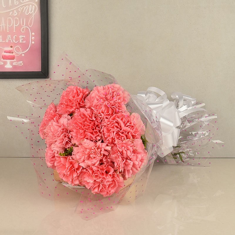 10 Pink Carnations Bouquet