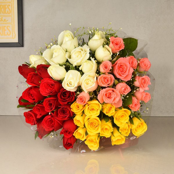 Bouquet of Mixed Color Roses