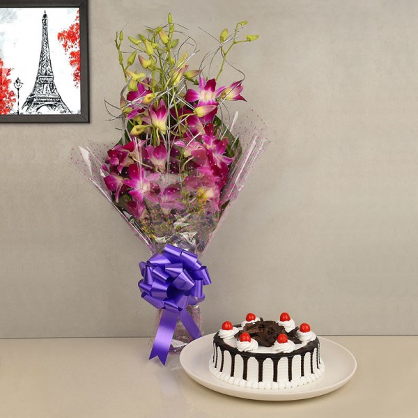 Flowers with Cake Combo