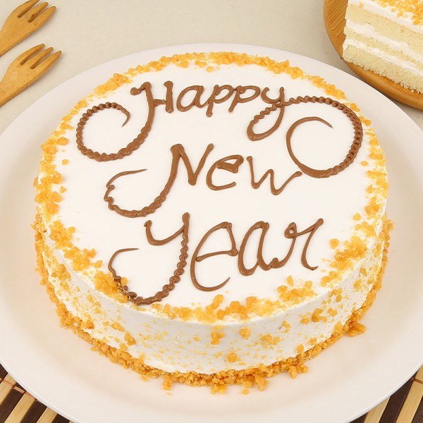 New Year Half Kg Butterscotch Cake