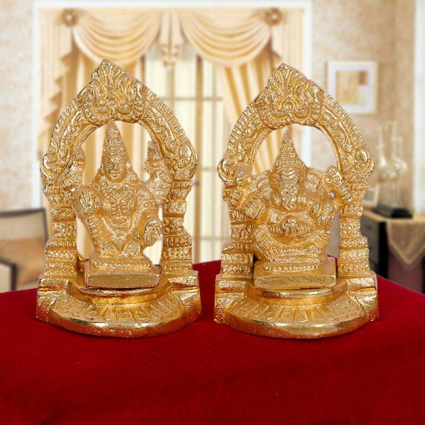Gold Plated Laxmi Ganesha
