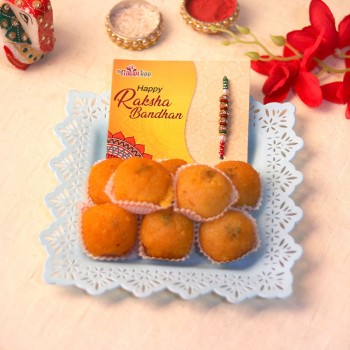 Pearl Rakhi with Laddoo