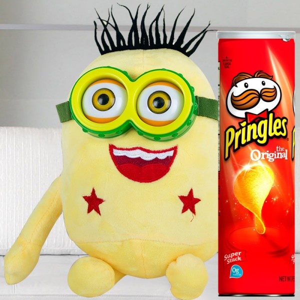 Minion Soft Toy with Pringles Chips Pack