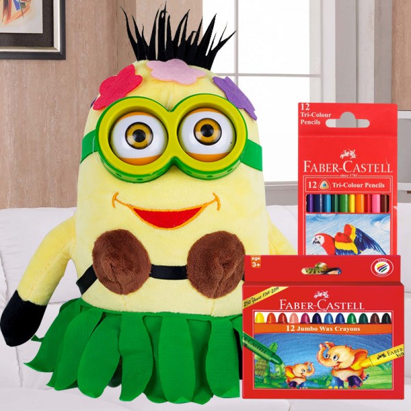 Minion Soft Toy with Faber Castle Colors Pack