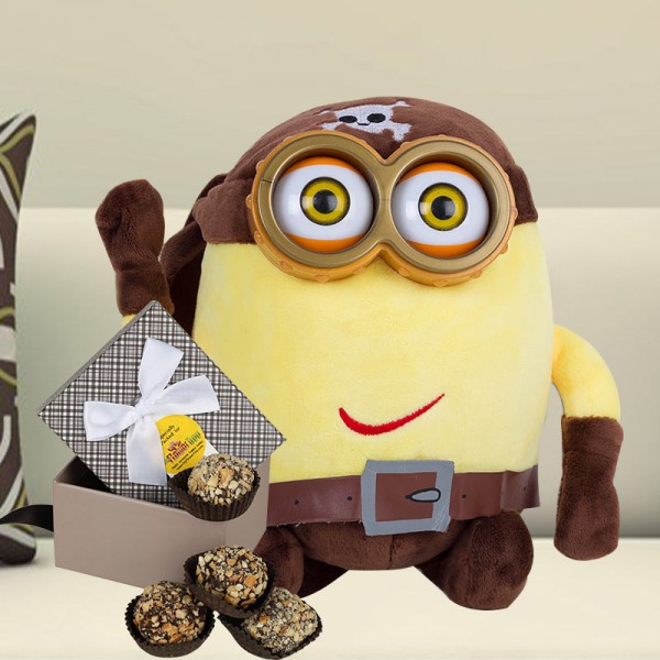 Pirate Minion Soft Toy with Homemade Chocolates