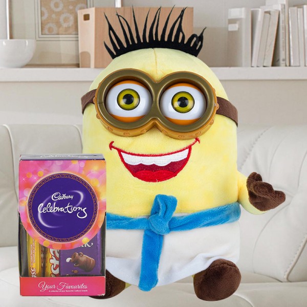 Minion Soft Toy with Cadbury Celebration