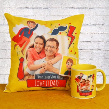 Fathers Day Personalised Mug and Cushion