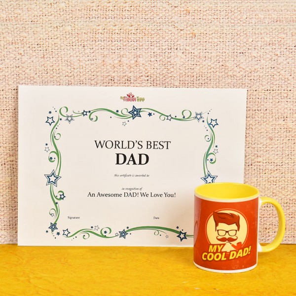 Best Dad Coffee Mug with Certificate