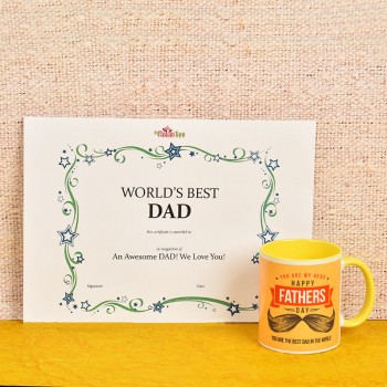 Best Dad Certificate with Coffee Mug