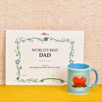 Fathers Day Coffee Mug with Certificate