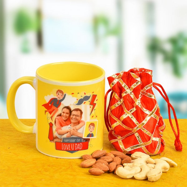 Combo of Fathers Day Coffee Mug and Dry Fruits Pack