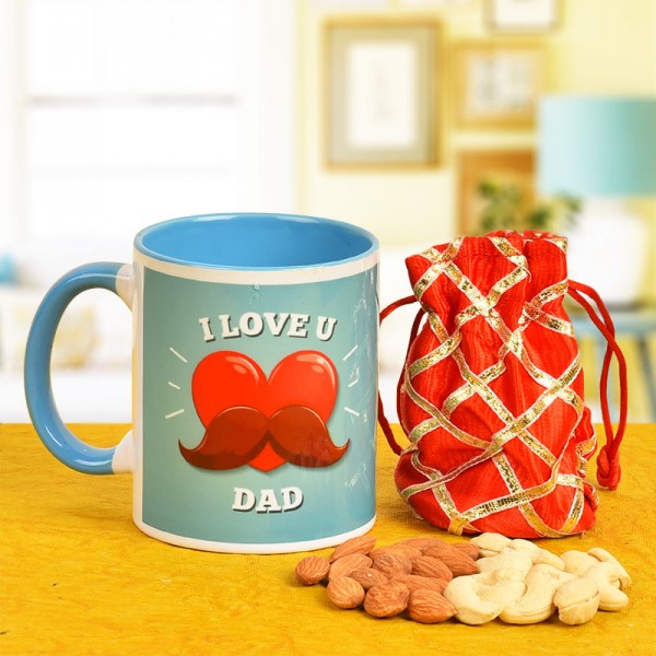 Love U Dad Coffee Mug with Almond and Cashew