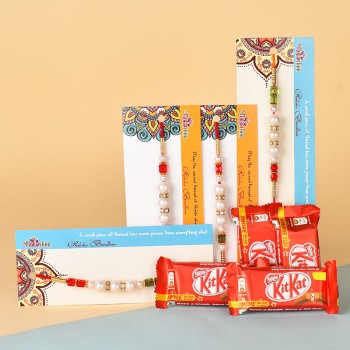 4 Pearl Rakhis N Kitkat Chocolates