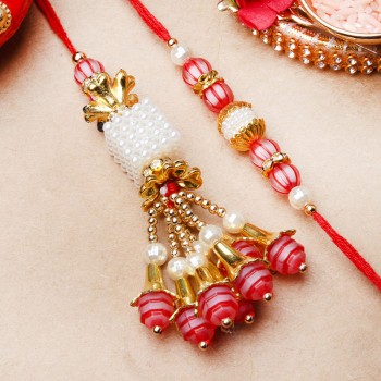 Appealing Pearl Lumba Rakhi Set 