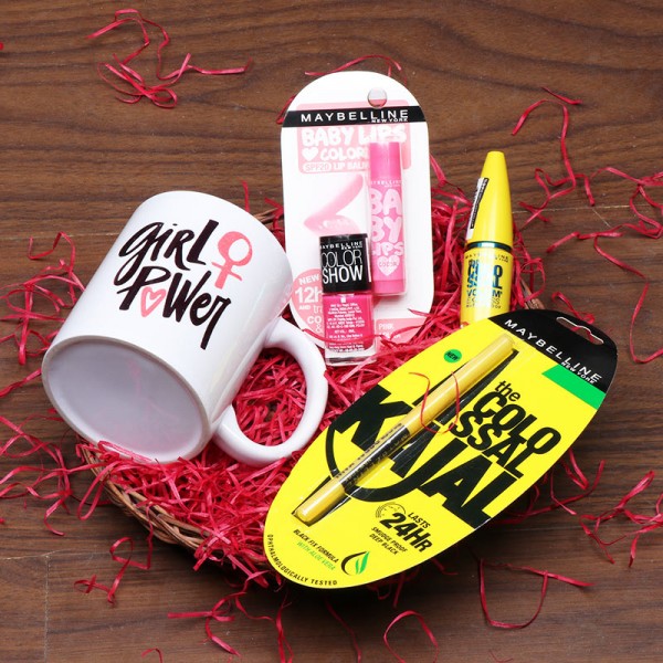 One Printed Coffee Mug with Maybelline Kit