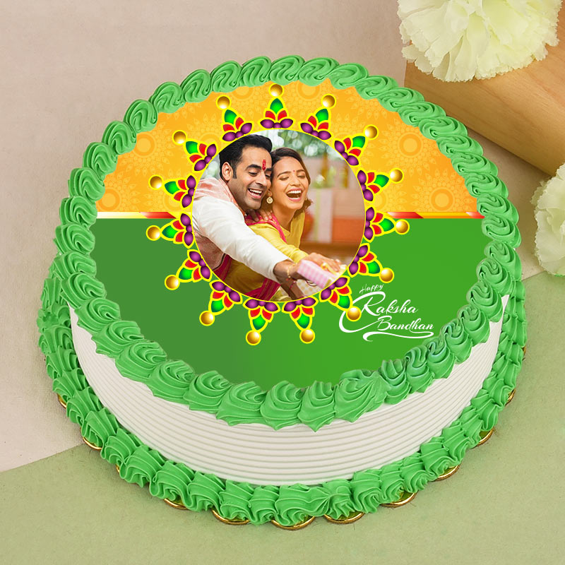  1 Kg Photo Pineapple Cake for Raksha Bandhan