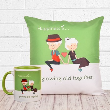 Combo of Coffee Mug and Cushion for Grandparents