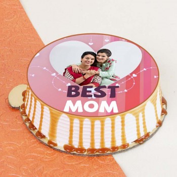 Butterscotch Personalised Photo Cake for Mom One Kg