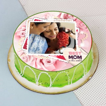 One Kg Kiwi Fruit Personalised Photo Cake for Mother