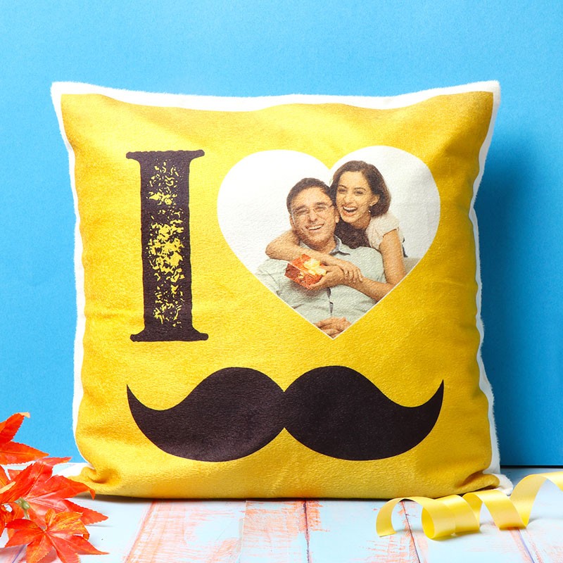I Love Dad Personalised Photo Designer Cushion