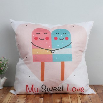 Designer Couple Theme Printed Cushion