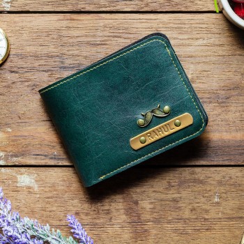 One Green Personalised Mens Wallet