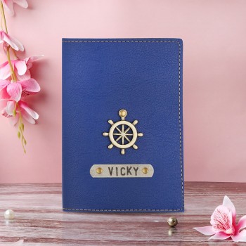 Blue Personalized Passport Cover