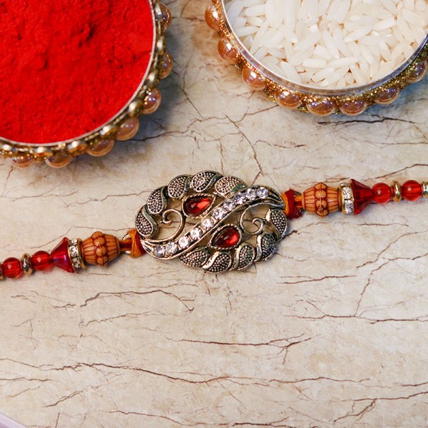 Antique Stone Studded Rakhi 