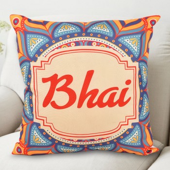 Designer Bhai Printed Cushion for Rakhi