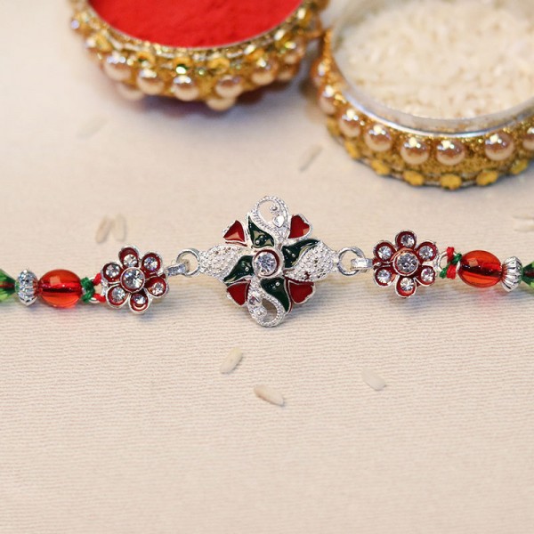 Bejeweled Floral Rakhi 